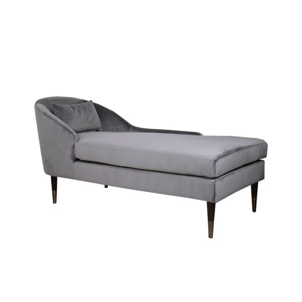 CHAISE LONGUE JUNG IN VELLUTO GRIGIA