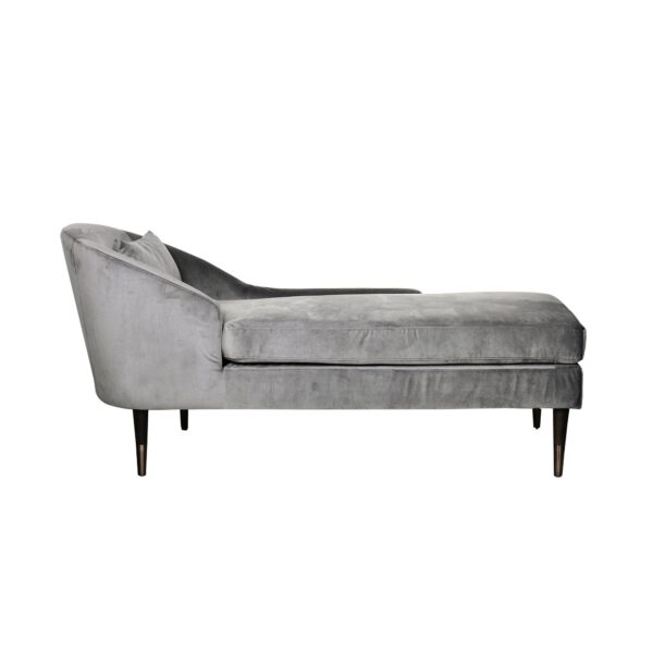 CHAISE LONGUE JUNG IN VELLUTO GRIGIA