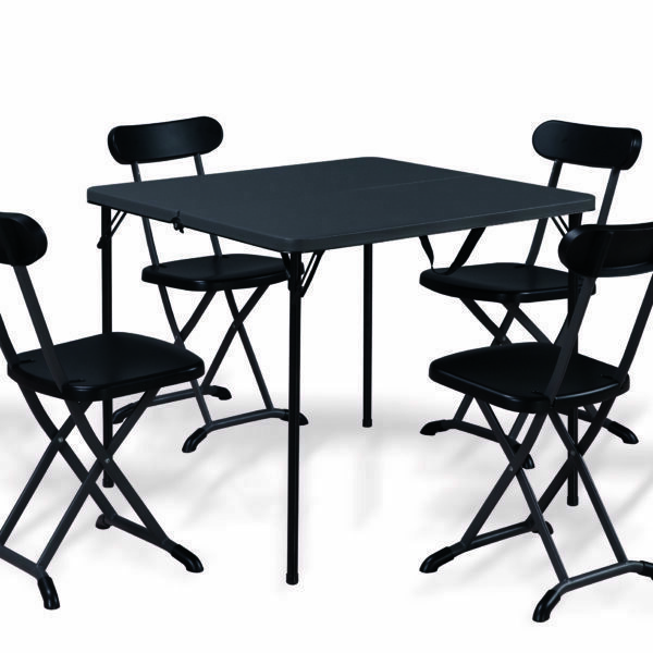 Set Horeca Pieghevole                        (1 tavolo 4 sedie)                                                                      Color antracite,                                                      top in PE